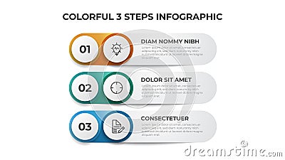 3 points of steps, infographic element template vector, list layout diagram Vector Illustration