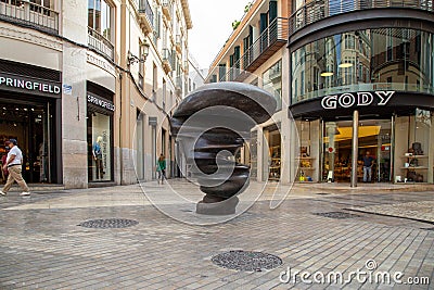 Points of View Sculpture in Malaga, Spain Editorial Stock Photo