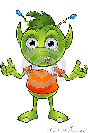 Pointy Eared Alien Character Vector Illustration