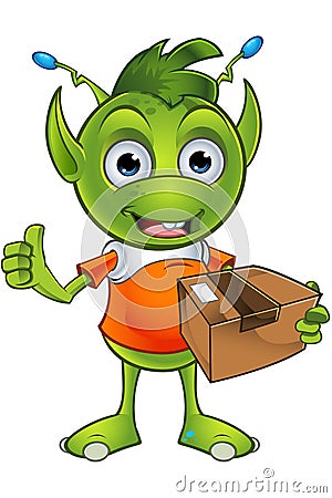Pointy Eared Alien Character Vector Illustration