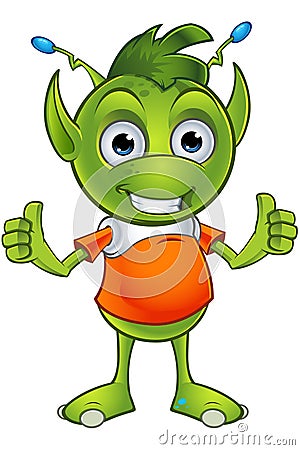 Pointy Eared Alien Character Vector Illustration