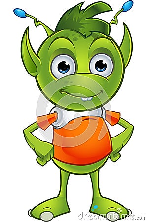 Pointy Eared Alien Character Vector Illustration