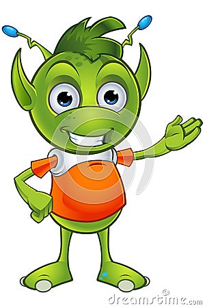 Pointy Eared Alien Character Vector Illustration