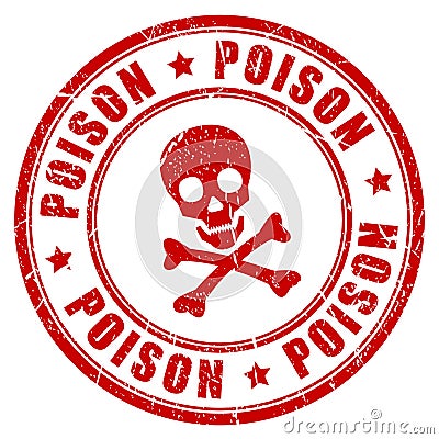 Poison danger rubber stamp Vector Illustration