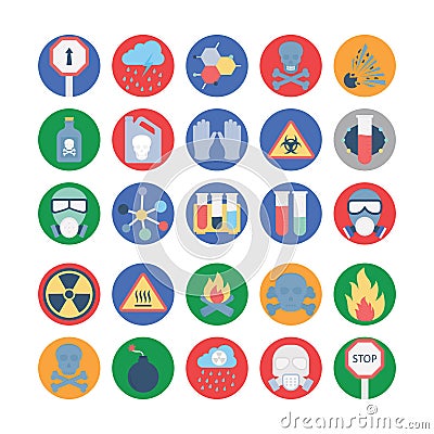 Poison & Danger Symbols Vector icons set every single icon can be easily modify or edit Vector Illustration