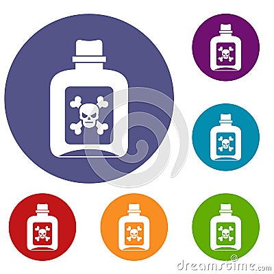 Poison icons set Vector Illustration