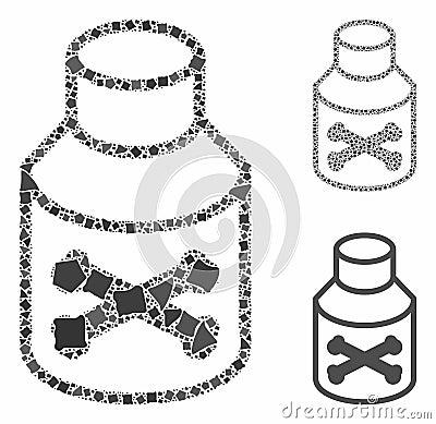 Poison phial Mosaic Icon of Trembly Elements Stock Photo