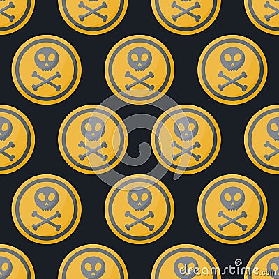 Poison sign flat seamless pattern Cartoon Illustration