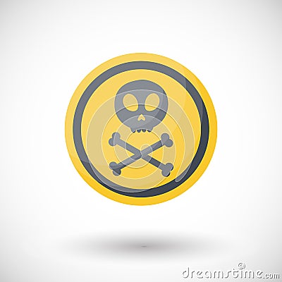 Poison sign flta icon Cartoon Illustration