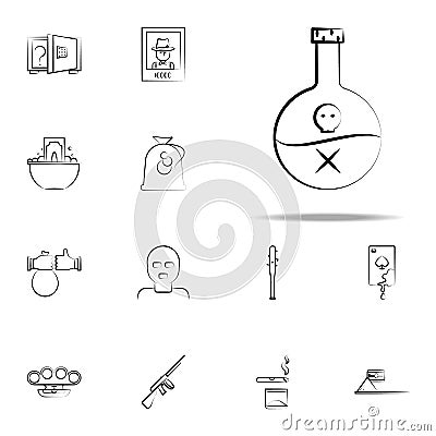 poison, skull gang, criminal icon. mafia icons universal set for web and mobile Stock Photo