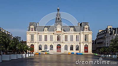 Poitiers, France. City hall Hotel de Ville and Place du Marechal Leclerc. Stock Photo