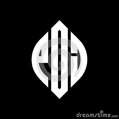 POJ circle letter logo design with circle and ellipse shape. POJ ellipse letters with typographic style. The three initials form a Vector Illustration