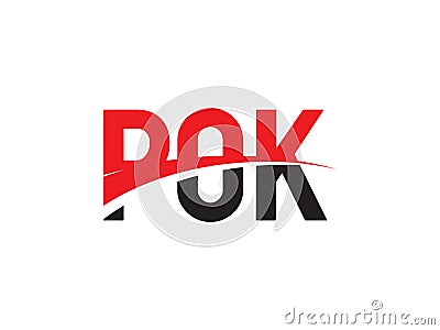 POK Letter Initial Logo Design Vector Illustration Vector Illustration