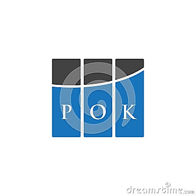 POK letter logo design on WHITE background. POK creative initials letter logo concept. POK letter design.POK letter logo design on Vector Illustration