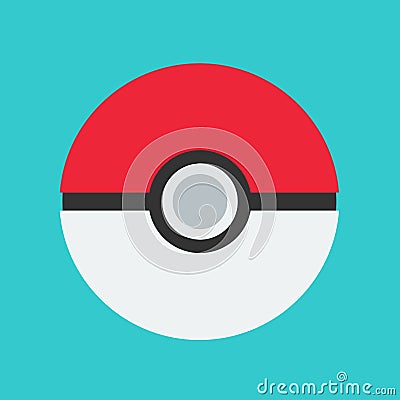 Pokeball play pokemon vector design element reality icon. Cartoon isolated go quest online Vector Illustration