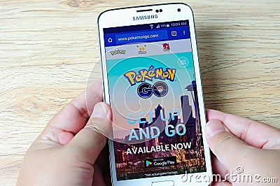 Pokemon Go website front page Editorial Stock Photo