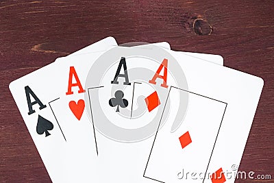 Poker aces cards, concept of poker game texas Stock Photo