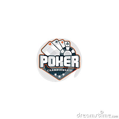 Poker badge logo Vector Illustration