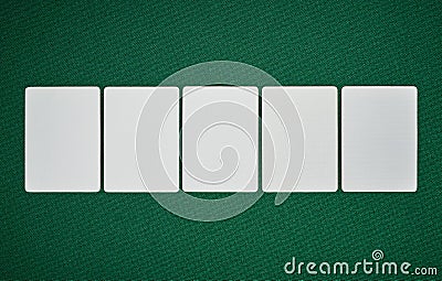 Poker blank cards on table Stock Photo
