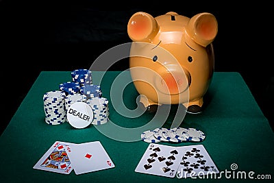 Poker card player gambling casino chips Stock Photo
