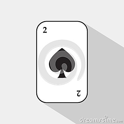 Poker card. two shovel. white background to be easily separable. Cartoon Illustration