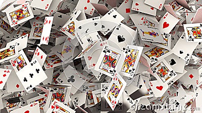 Poker cards falling Stock Photo