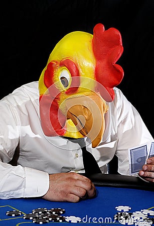 Poker chicken face Stock Photo