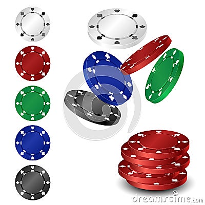 Poker chip set Vector Illustration