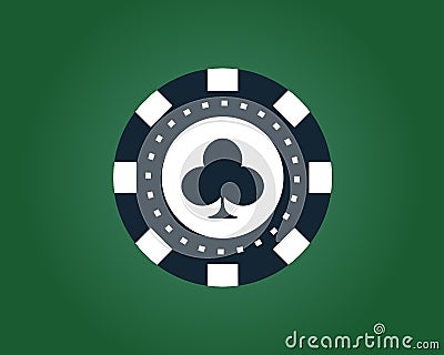 A poker chip in the style of a flat on a griven background Stock Photo