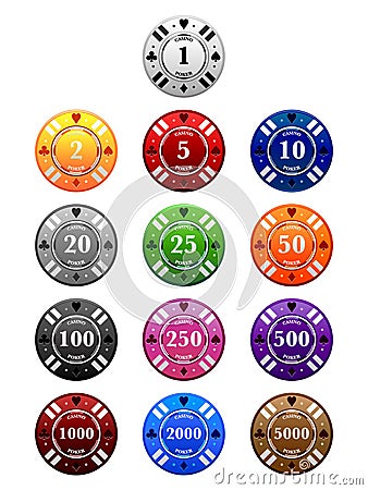 Poker Chips Vector Illustration