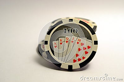 100 Poker chips Stock Photo
