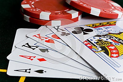 Poker Chips and Cards Stock Photo