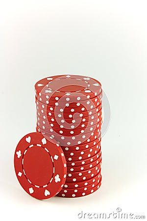 Poker Chips - Red Stock Photo