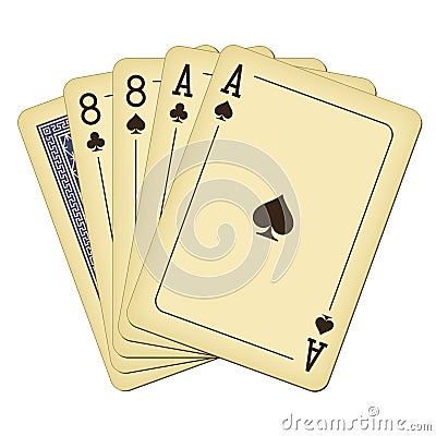 Deadman Hand - vintage playing cards vector illustration Vector Illustration