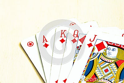 Poker of diamonds. playing cards Stock Photo
