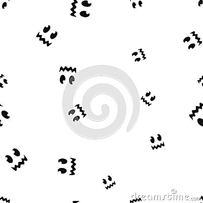 Poker face face Halloween pattern seamless Vector Illustration