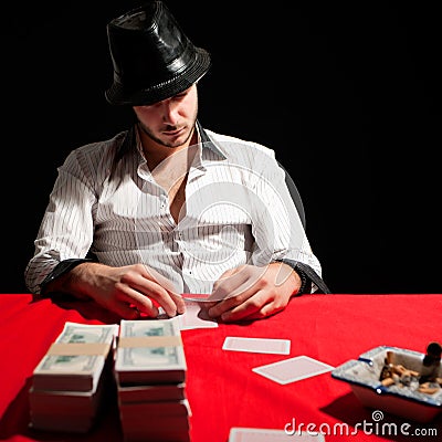 Poker gambler Stock Photo
