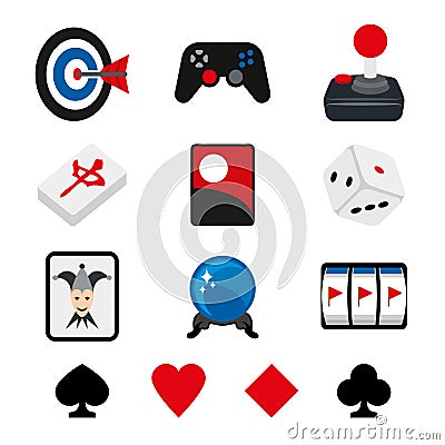 Poker Game Play Card Dice Archer Cube Slot Machine Cartoon Vector Vector Illustration