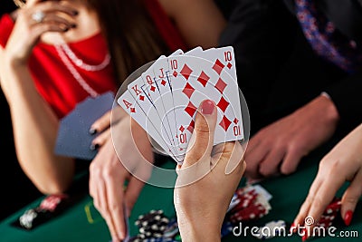 Poker game winner Stock Photo