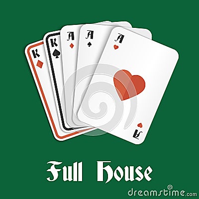 Poker hand full house Vector Illustration