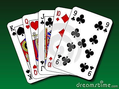 Poker hand - Straight Vector Illustration