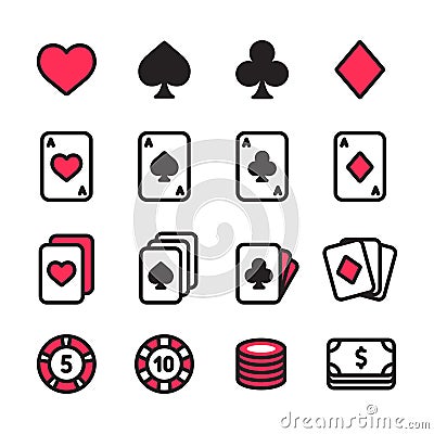 Poker icon set Vector Illustration