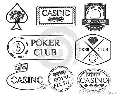 Poker label and badges set. illustration Vector Illustration