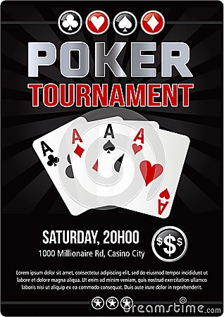 Poker night tournament event invitation design Vector Illustration