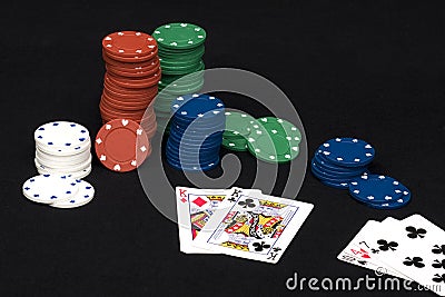 Poker One Pair Hand Stock Photo