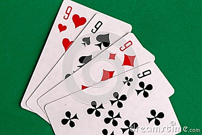 Poker quads playing card Stock Photo