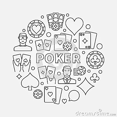 Poker round illustration Vector Illustration