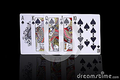 Poker Royal Flush Playing Cards Stock Photo