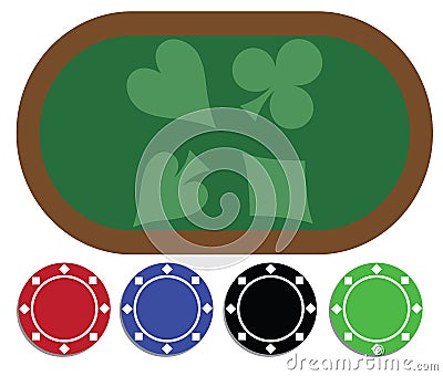 Poker Table Vector Illustration