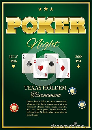 Poker Tournament Poster Vector Illustration